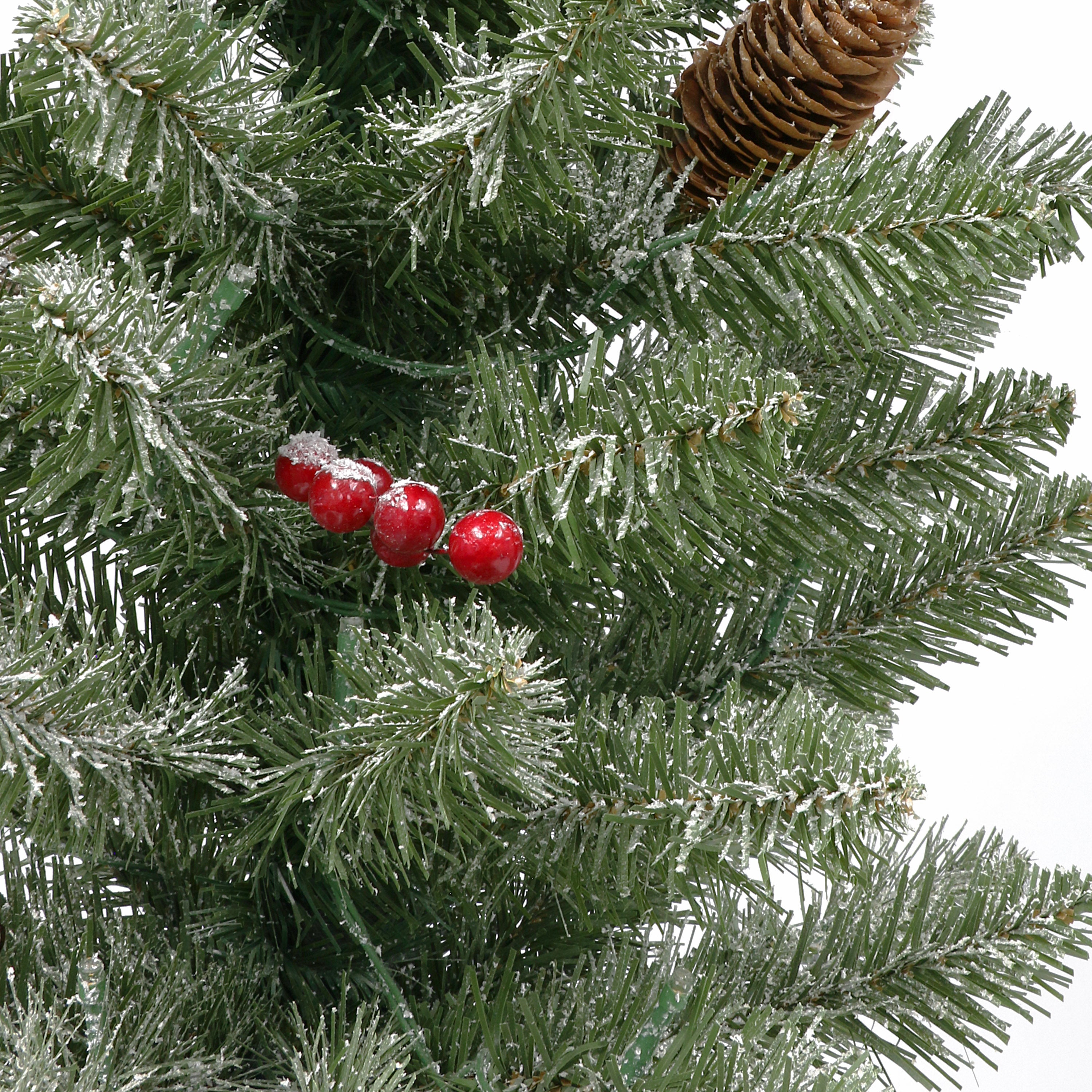 Set of 2 4ft Pre-Lit Flocked Potted Trees